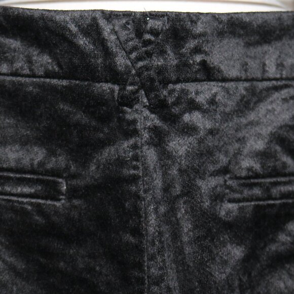 Anthropologie The Essential Slim Black Stretch Cotton Blend Velvet Ankle Pants - Picture 6 of 8
